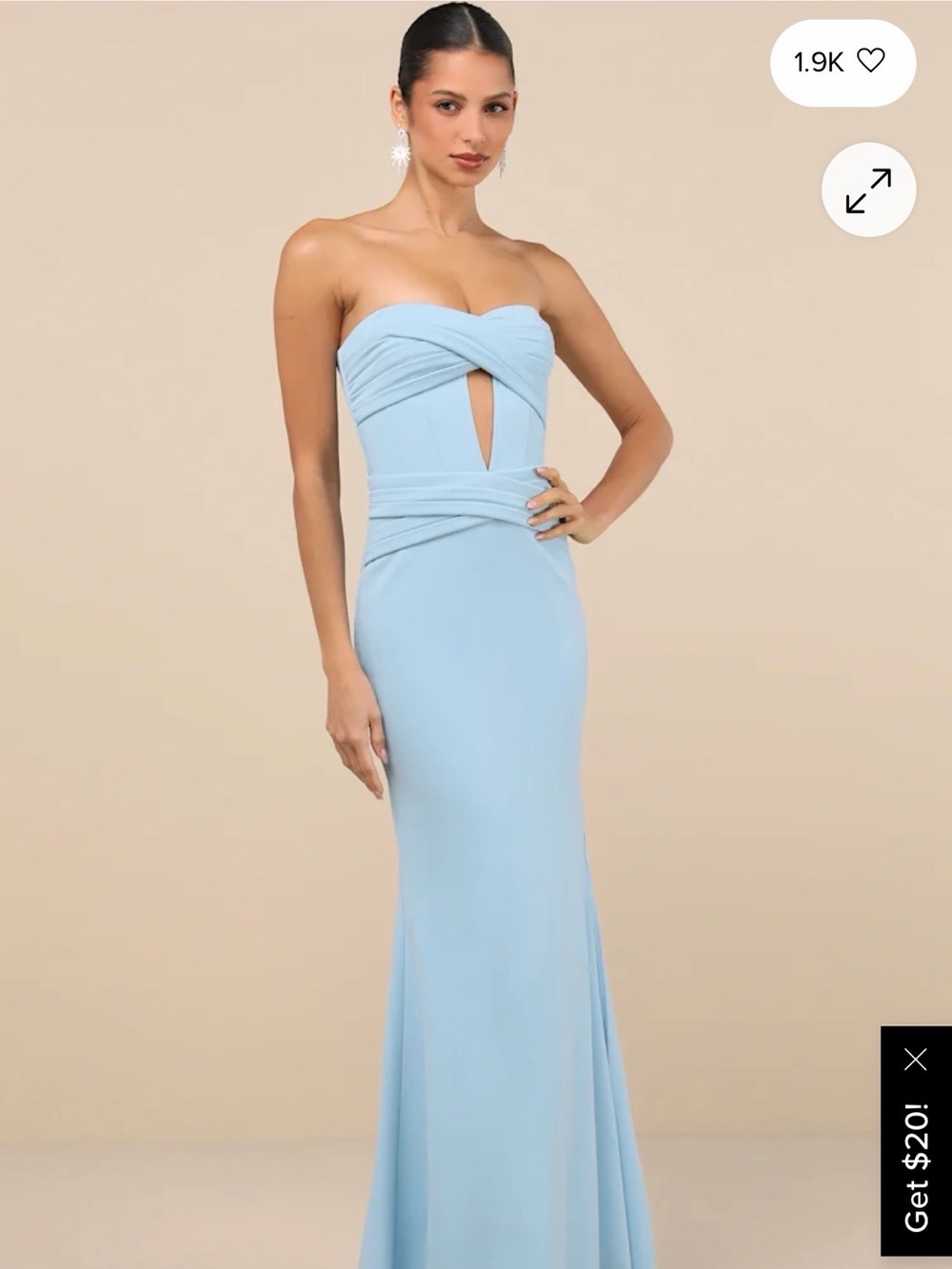 Lulus Elegant Finesse Light Blue Pleated Cutout Maxi Dress